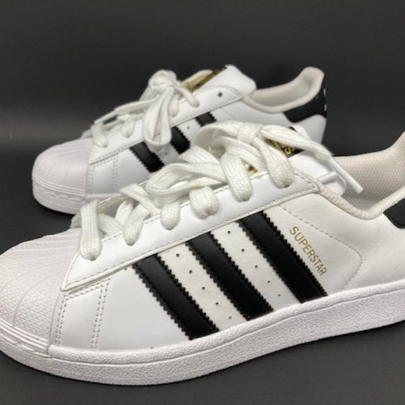 ADIDAS - Superstar La Marque Aux 3 Bandes Leather Shoe Sz 4 - Picture 2 of 7